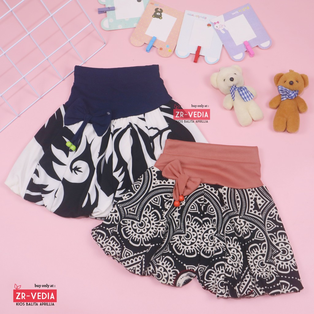 Celana Baloon uk 1-8 Tahun / Celana Pop Anak Murah Perempuan Pita Polos Short Pants Kids Pendek Adem