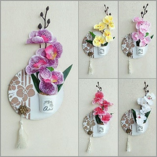 Image of Anggrek Hiasan Dinding 3D Bulat Bunga Artificial Timbul Orchid Semi Latex Vintage