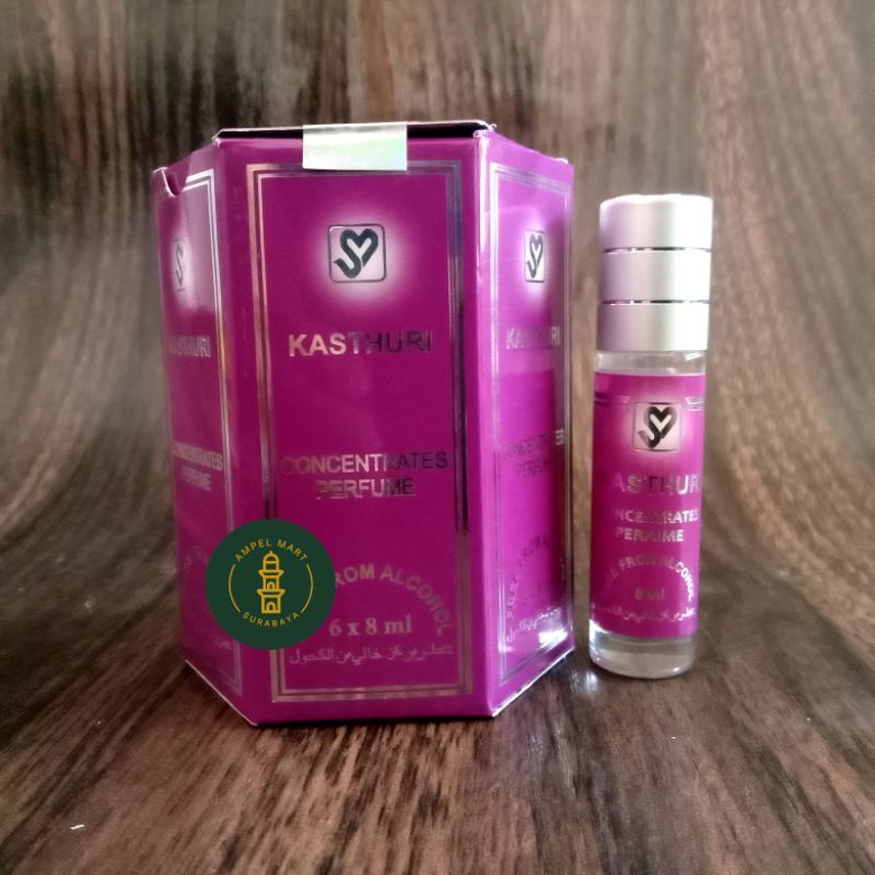 Parfum Kasthuri Roll On Satu Box isi 6 Pcs - Parfum Supermade Non Alkohol