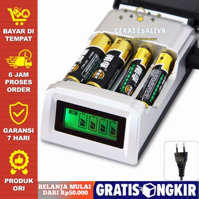 Charger Baterai AAA/AA LCD Display Fast Charger/ Charger Baterai Murah