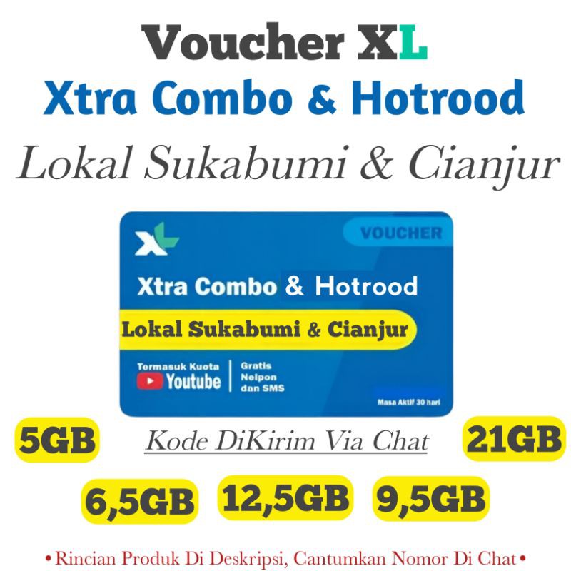VOUCHER XL XTRA COMBO & HOTROOD Lokal Sukabumi & Cianjur Kode Di Kirim Via Chat
