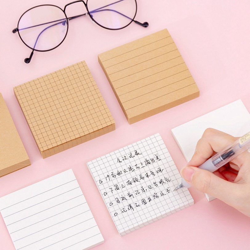 1 X Horizontal Square Self-Adhesive Memo Pad Paper Sticky Notes Notepad Stationery Papeleria School