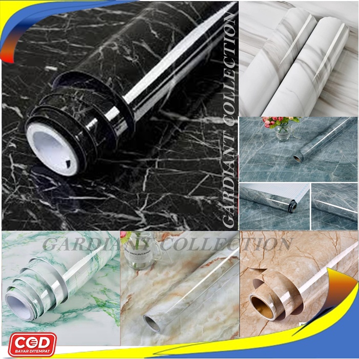 TERLARIS WALLPAPER MARMER DAPUR MOTIF GRANITE MARMER STIKER MARMER SUPER GLOSSY