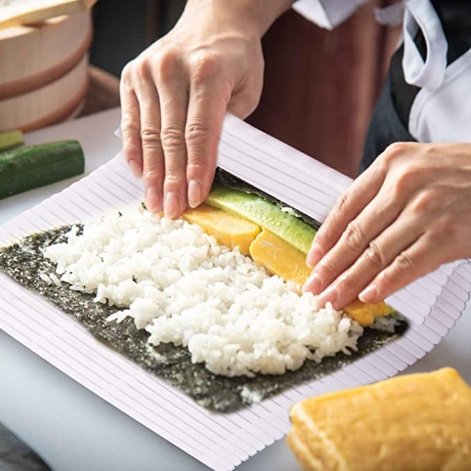 Diy Sushi Roller/Tikar Penggulung Sushi Portable Washable/Reusable Sushi Cake Roll Pad/Cetakan Pembuat Nasi Gulung Anti Lembab/Cooking Making Non Stick Press Bento Tool