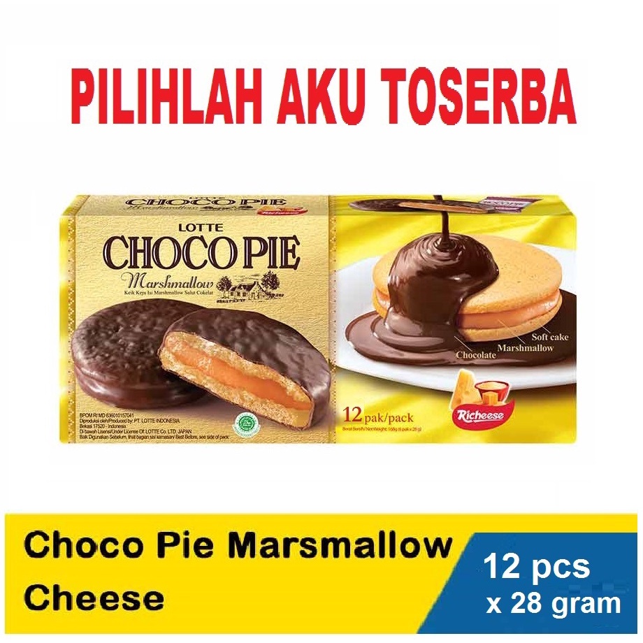 LOTTE CHOCO PIE KEJU / CHEESE Marshmallow - ( HARGA 1 DUS ISI 8 BOX )