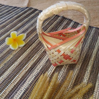 Tas permen bambu  tas permen unik belang warna  warni  tas 