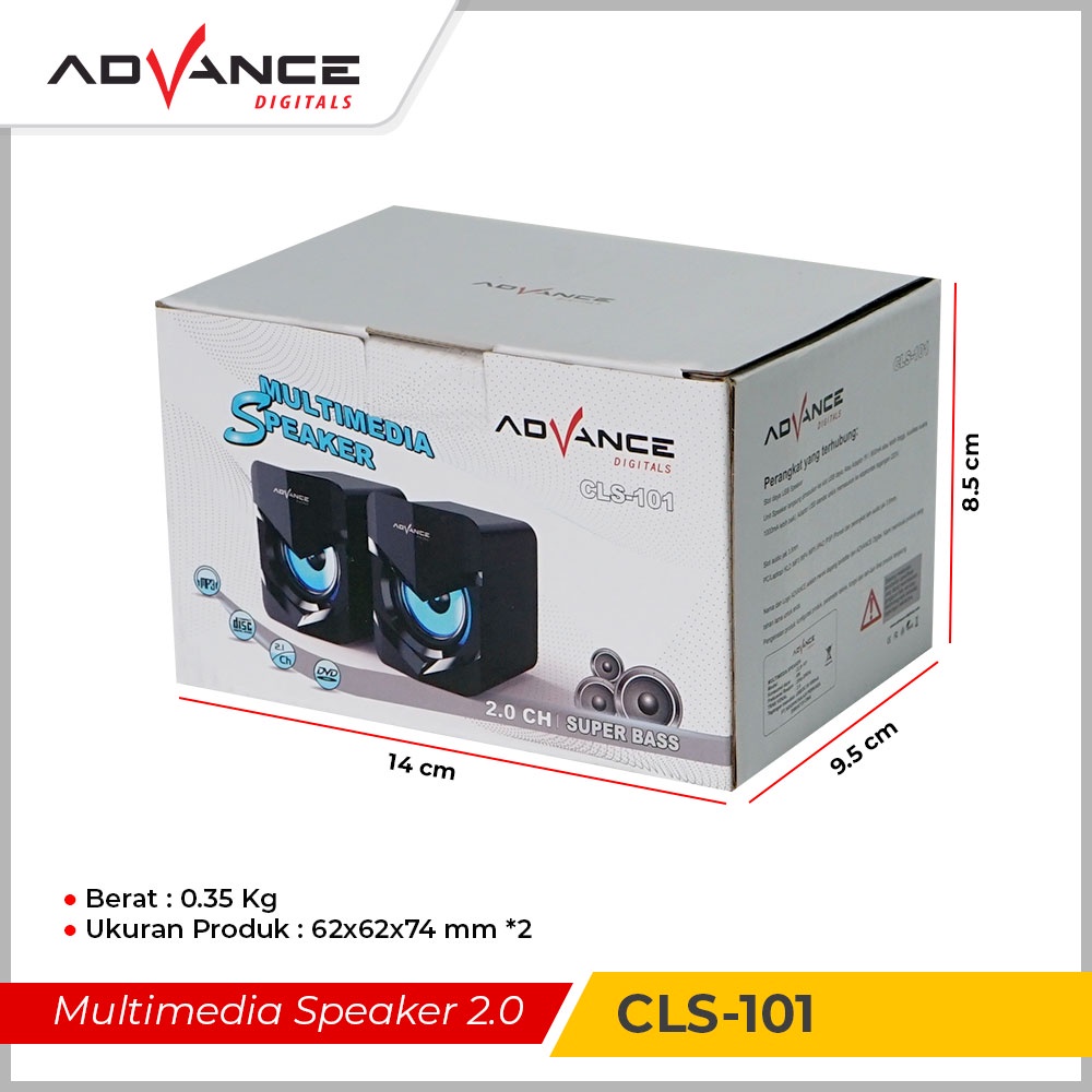 【Garansi 1 Tahun】Advance Komputer Speaker Multimedia Speaker Super Bass RGB Backlit Speaker Laptop