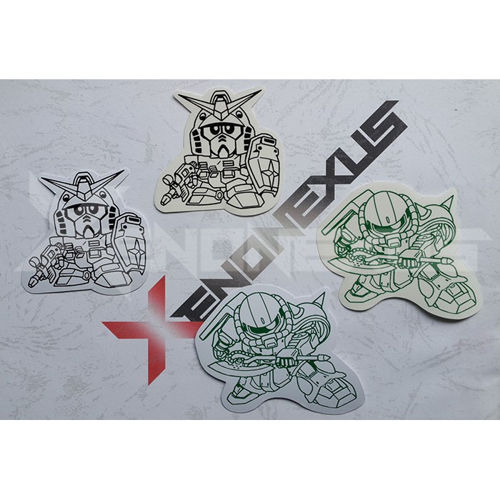 

Promo stiker Vinyl karakter Gundam Transparan / Putih Glossy