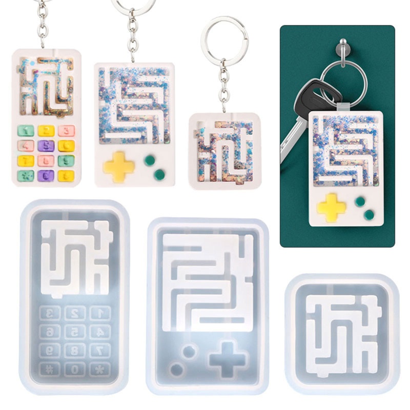 Siy Cetakan Silikon Bentuk Labyrinth Untuk Liontin Gantungan Kunci Diy
