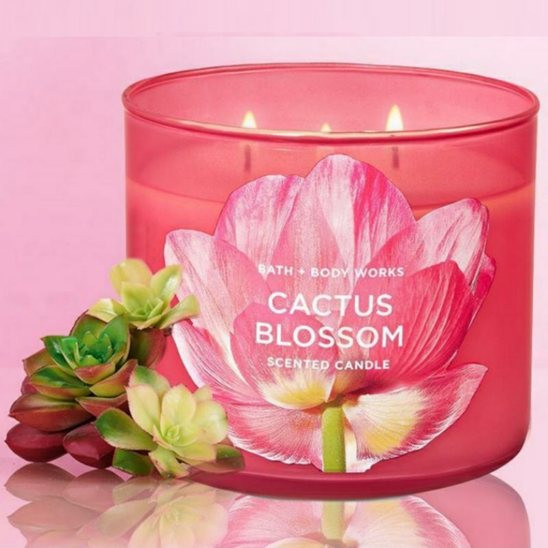 BATH &amp; BODY WORKS BBW CACTUS BLOSSOM 3-WICK SCENTED CANDLE 411 G LILIN WANGI 3 SUMBU UKURAN BESAR PENGHARUM RUANGAN