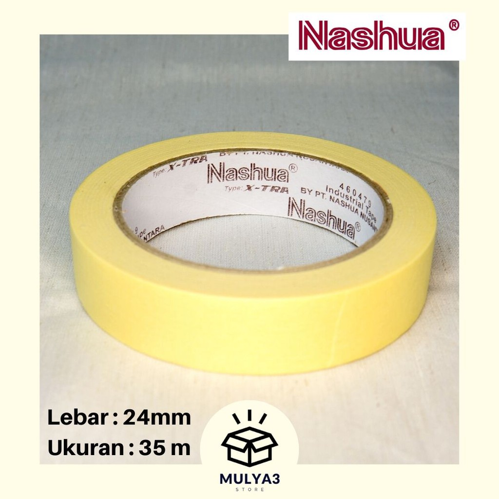 

Lakban kertas / solatip kertas / masking tape merk NASHUA lebar 24mm ukuran 35 meter