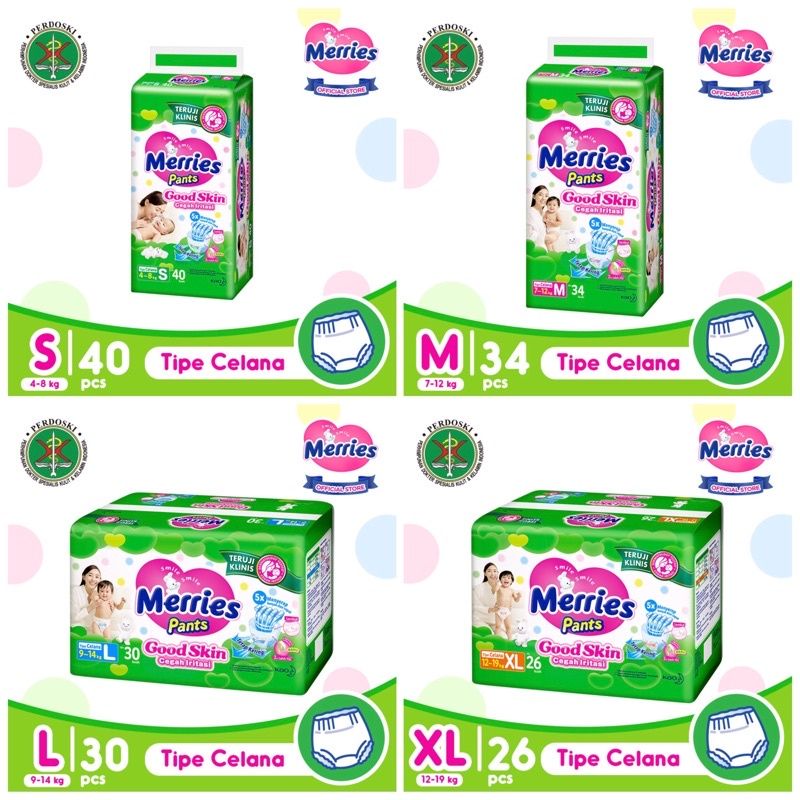 Merries Pants Good Skin S40 / M34 / L30 / XL26 / M50 / L44 / XL38