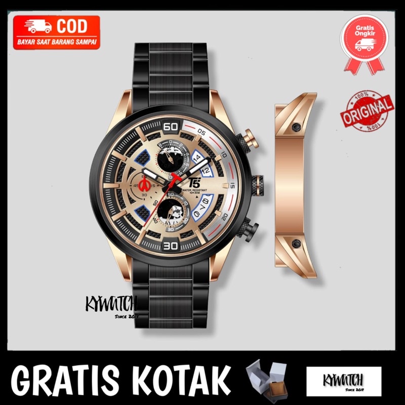 JAM TANGAN PRIA COWOK T5 H3733 GRATIS KOTAK JAM TANGAN