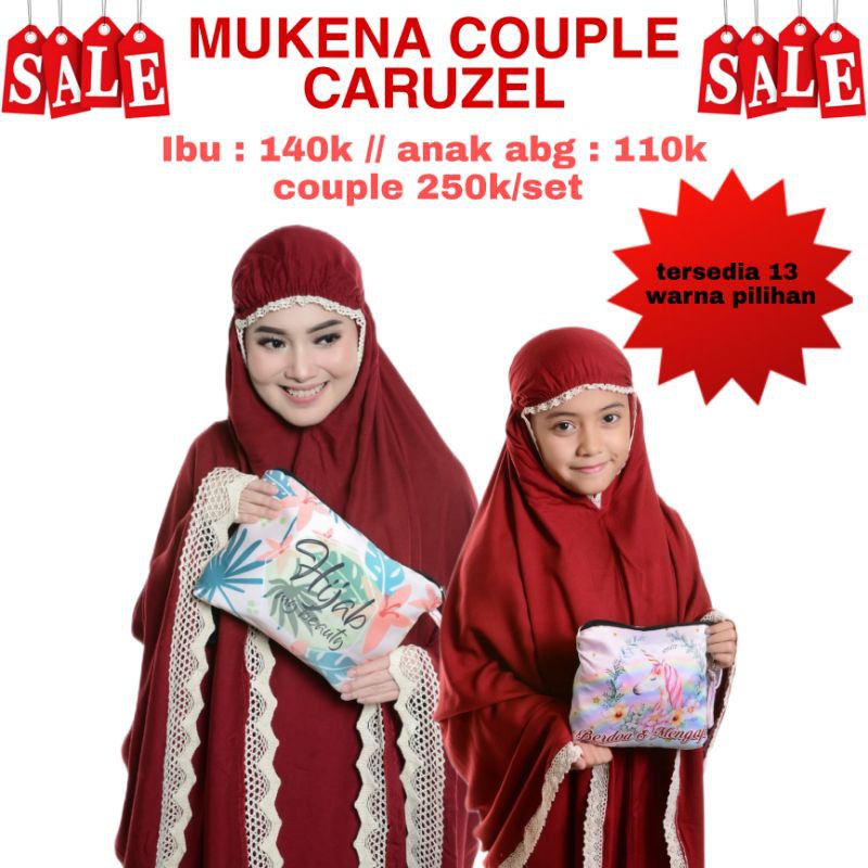 OBRAL - MUKENA COUPLE RAYON CARUZEL(IBU DAN ANAK ABG MAX 12TH)