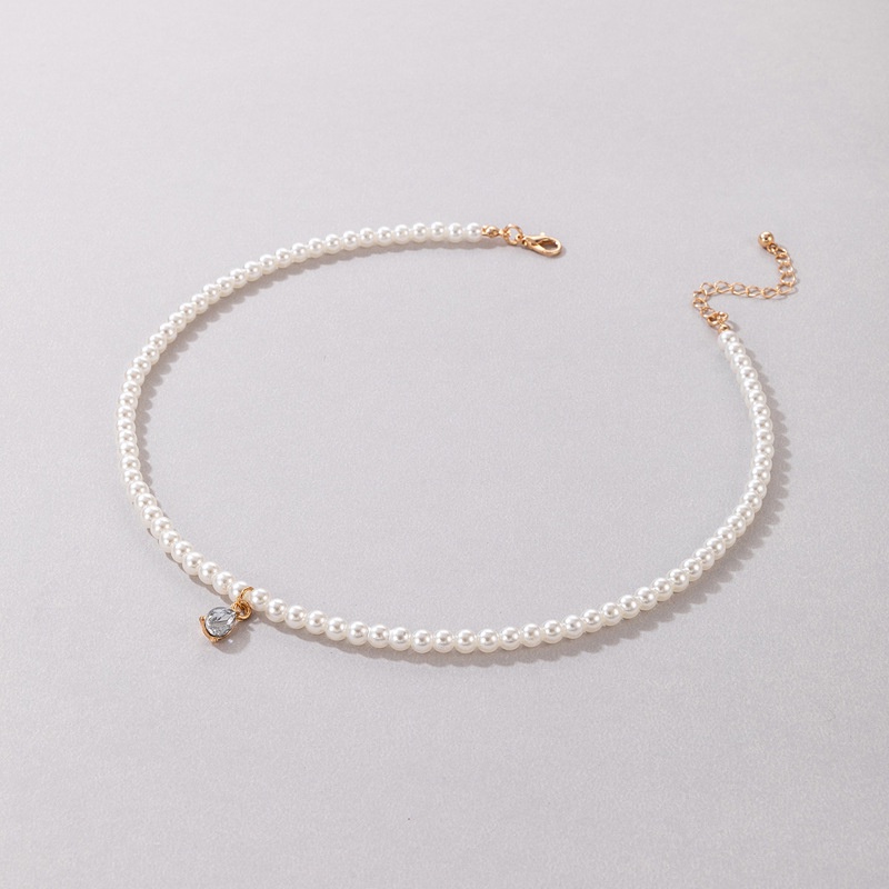 Kalung Rantai Klavikula Hias Mutiara Imitasi Gaya Korea Untuk Wanita