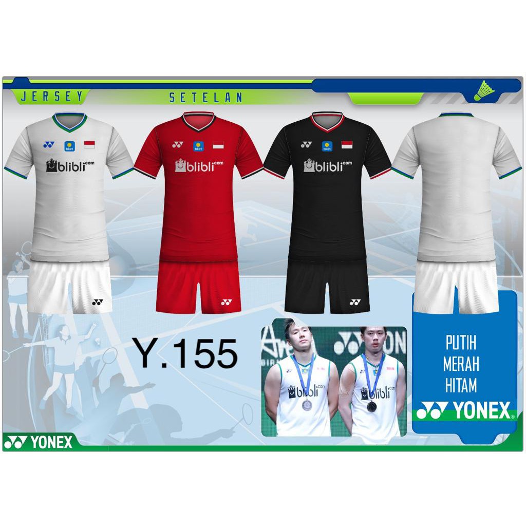  baju  stelan All England Y155 baju  atasan dan celana 