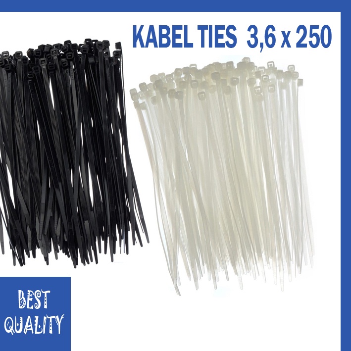 KABEL TIES 3,6 x 250 HITAM PUTIH