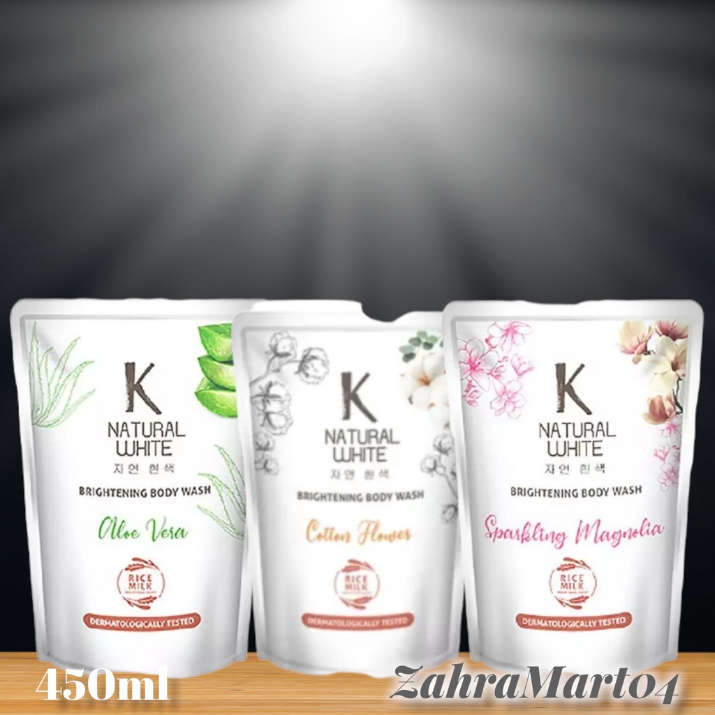 K NATURAL White body wash Refill 450ml Brightening