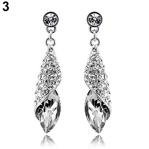 Hu Hu Hu Hu Hu Alat Bantu Pasang Kacamata♡ Anting Tusuk Gantung Wanita Hias Berlian Imitasi Berkilau Untuk Pernikahan / Pertunangan