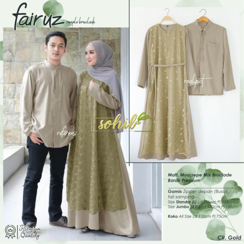 BAJU LEBARAN COUPLE BROKAT COUPLE SYARI GAMIS BAJU PASANGAN SUAMI & ISTRI MUSLIM 2024