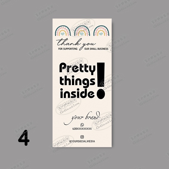Box Packaging Hampers Stiker Segel Custom Motif Rainbow Boho-No.4
