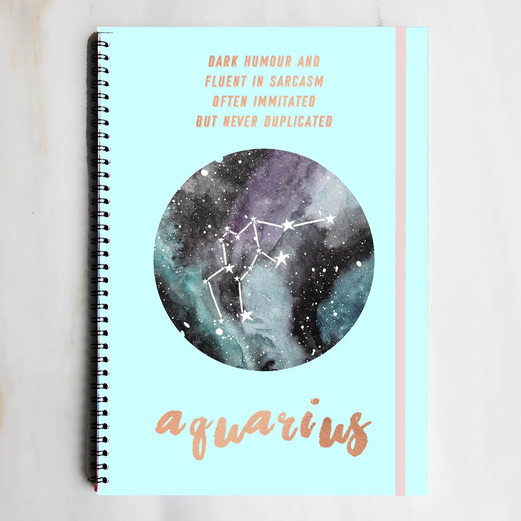 

[HOROSCOPES] AQUARIUS Spiral Ruled Notebook Diary Journal School Buku Tulis Catatan Sekolah Kuliah