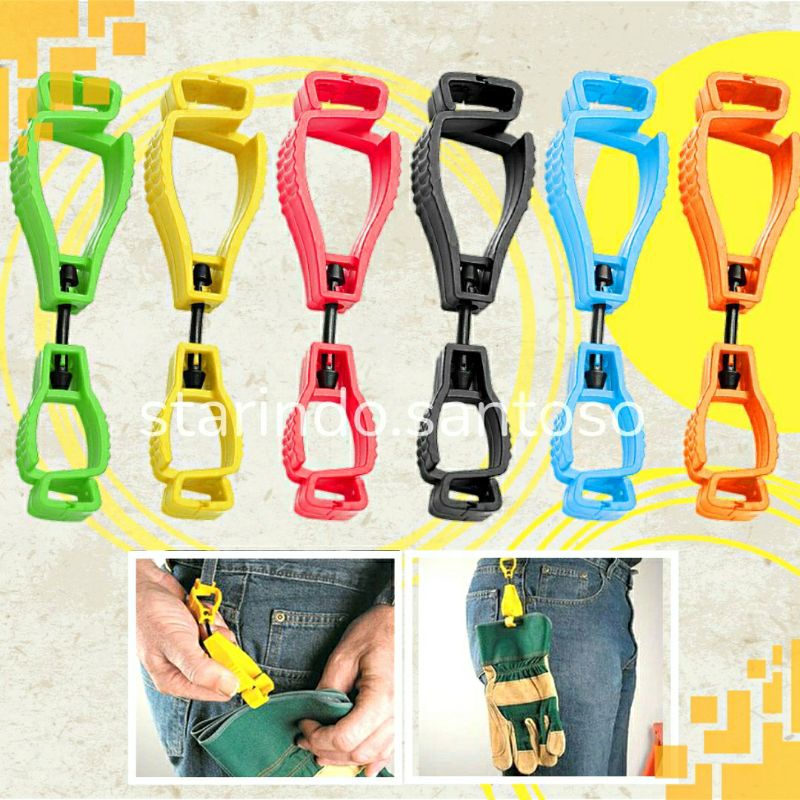 JEPITAN SARUNG TANGAN hand gloves holder gantungan proyek tukang kerja pengait warna