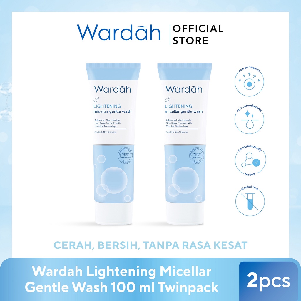 Wardah Lightening Micellar Gentle Wash 100 ml Twinpack