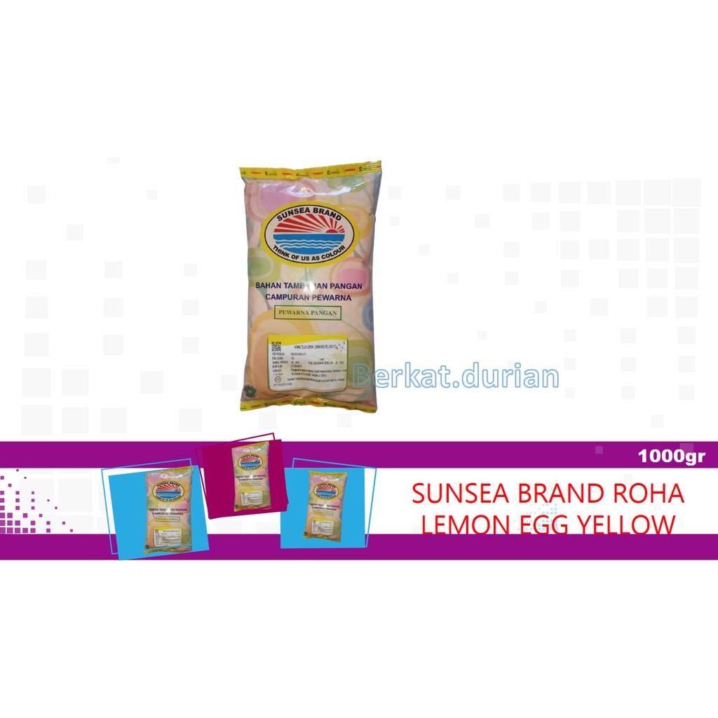 

PEWARNA MAKANAN SUNSEA BRAND ROHA LEMON EGG YELLOW 2112 1000GR