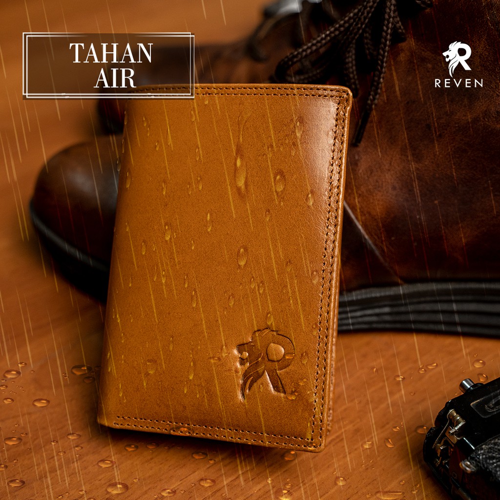 REVEN LEATHER - Dompet kulit pria 3/4 Original Athena Tahan Api