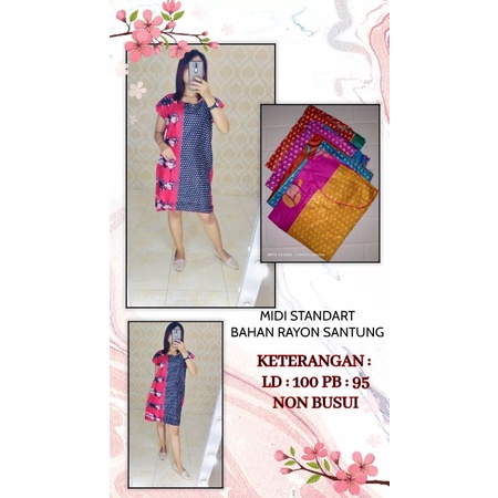 Ds. Midi Standart #pusatgrosir#daster#setelan#ecer#termurah#bahan#rayon#santung#open#reseller#open#d