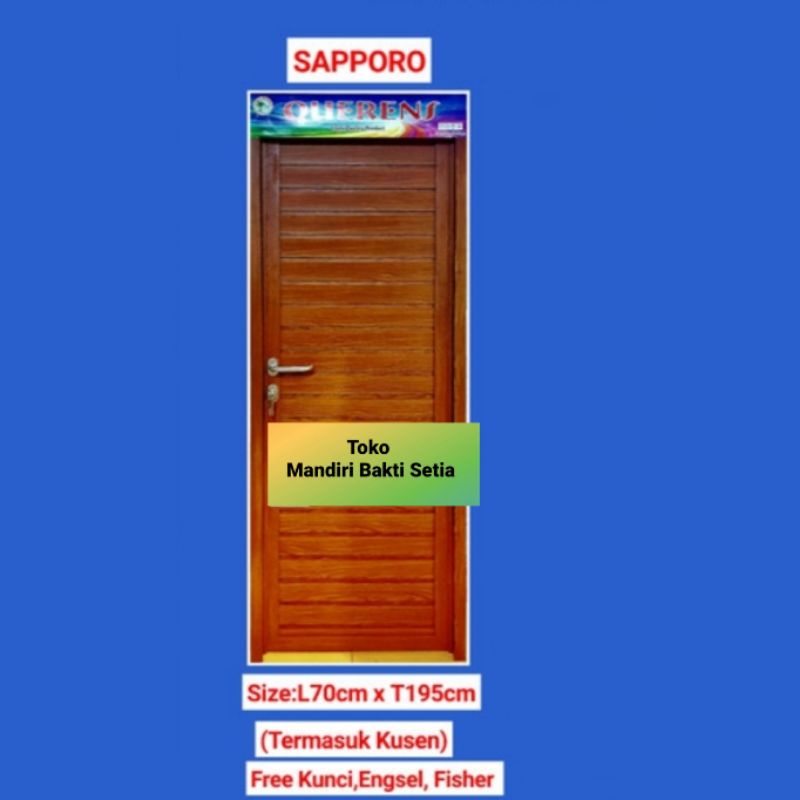 Pintu Kamar Mandi Aluminium Querens Sapporo - Urat Kayu