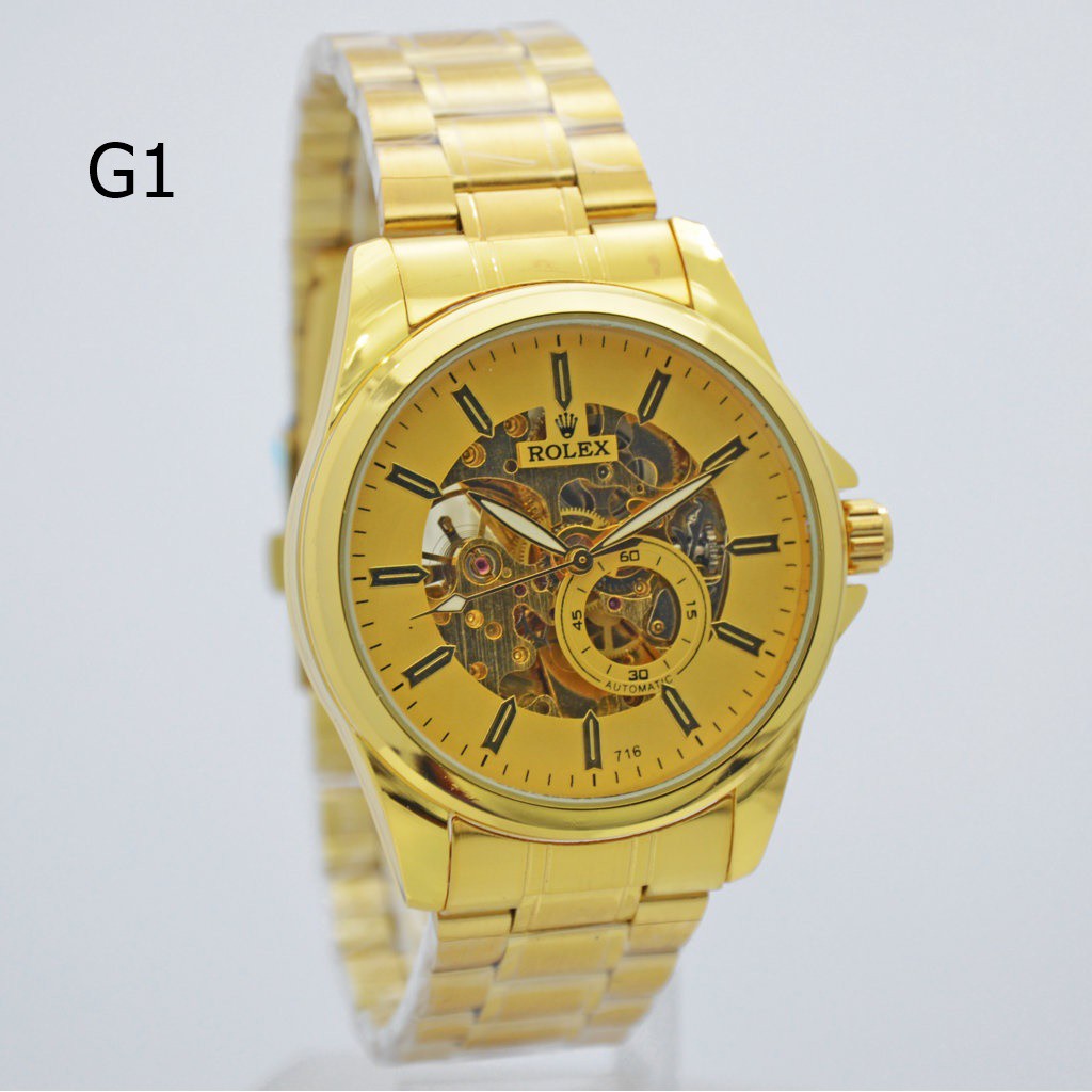 ROLEX AUTOMATIC WATCH SERI GOLD - JAM TANGAN PRIA TANPA BATRAI