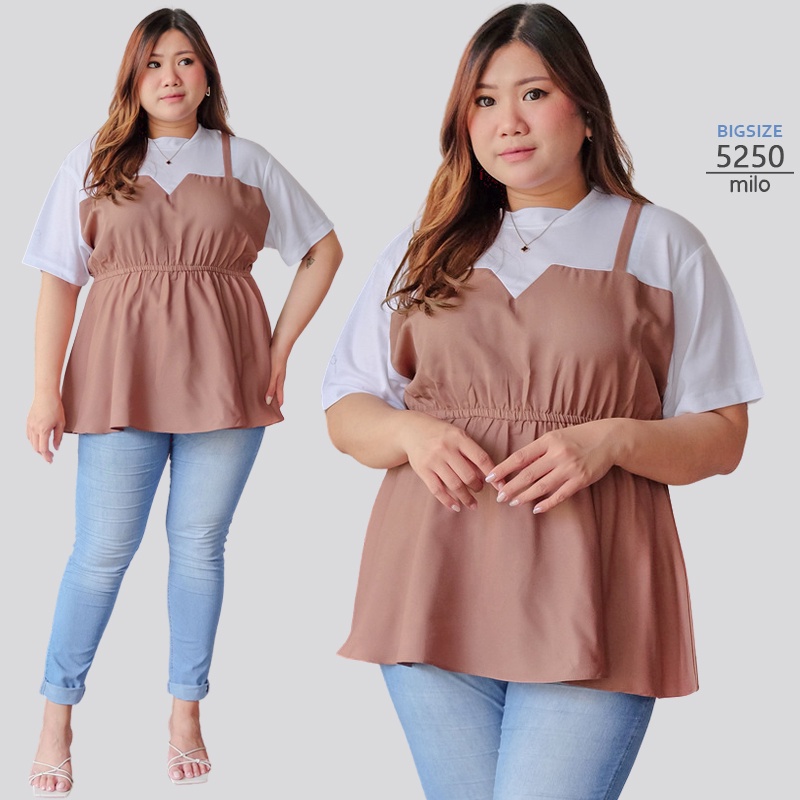 ARENA - Atasan Wanita Jumbo Kombinasi Kaos