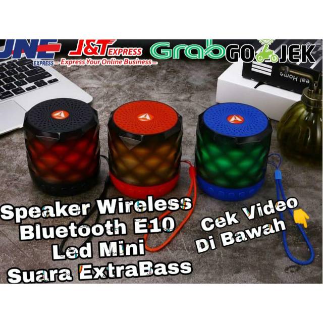 Speaker Bluetooth Mini LED E10 Superbass Speaker Wireless Bluetooth Mini LED E10 Super Bass