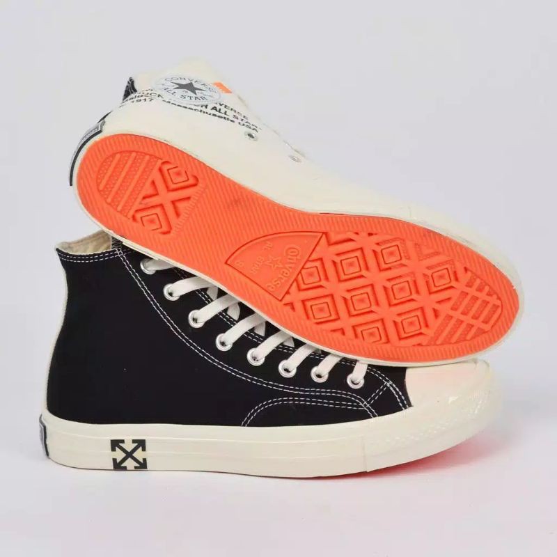 Sepatu Converse 70s HIGH BLACK CREAM x OFF WHITE Premium Murah-8