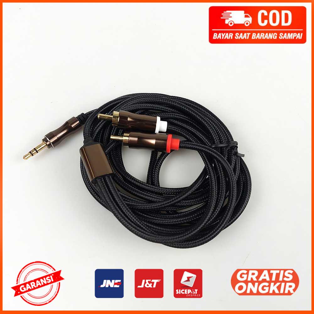 Kabel Audio AUX 3.5 mm ke RCA Plug 3 Meter V102