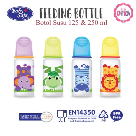 Botol Susu Bayi BABY SAFE 125 ml / 250 ml BABY SAFE FEEDING BOTTLE - Botol Susu Bayi Karakter Hewan Lucu