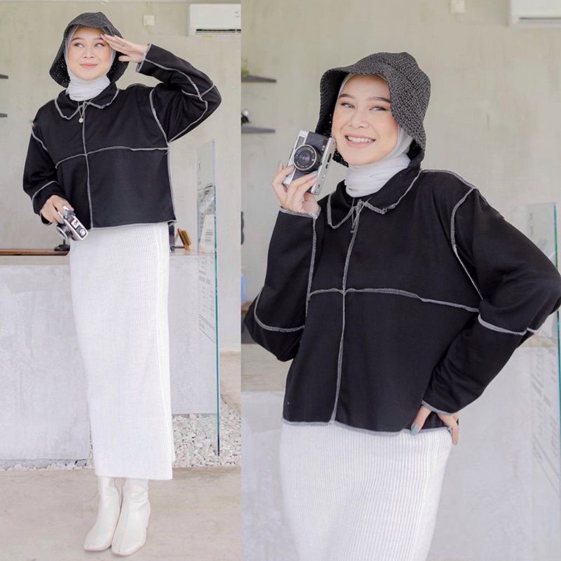 JAKET SWEATER DUSTYN OVERSIZE | sweater switer wanita