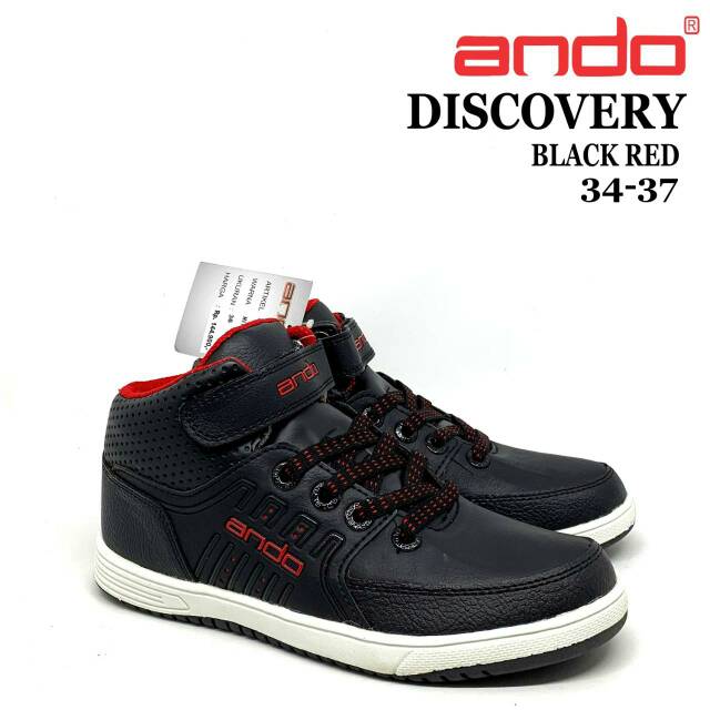 Sepatu sekolah Ando "DISCOVERY" Barang Original Sepatu Hitam Murah