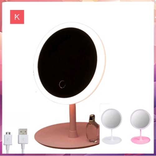 ANG CERMIN RIAS LED MIRROR BULAT TOMBOL TOUCH SCREEN / KACA MAKEUP