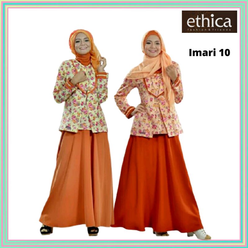 SETELAN MUSLIM Imari 10 Ethica Atasan Tunik + Rok Panjang Wanita Muslim
