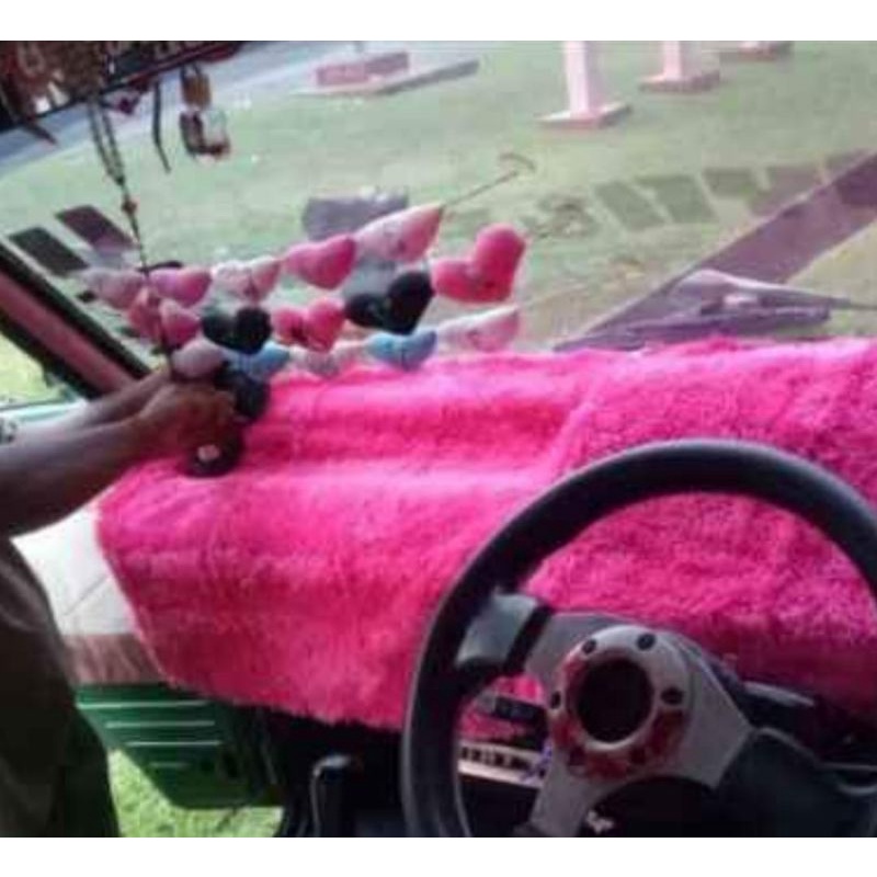 Alas Karpet Dashboard mobil Plus Sarung Tisu Bulu Rasfur Ukuran 150×50cm