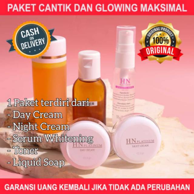 Paket Skincare Skin Care Pemutih Wajah Glowing HN Platinum Best Seller BPOM