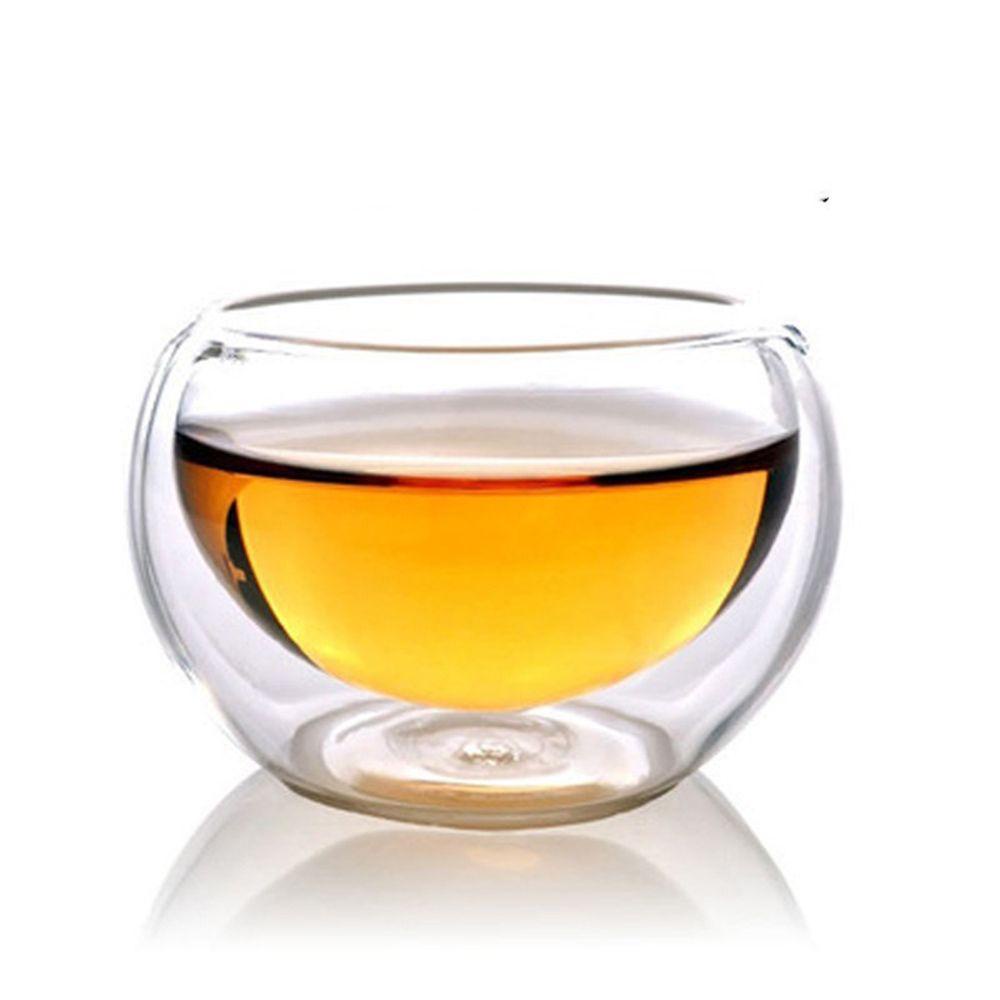 Nanas 50ml Gelas Mini Cangkir Perlengkapan Minum Minum Transparan Tahan Panas Double Wall Beer Whisky Juice Tea Cups