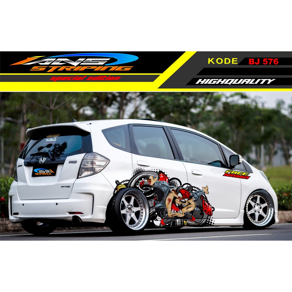 STIKER VARIASI MOBIL JAZZ AVANZA BRIO / STICKER TASMANIA / DECAL MOBIL HONDA / STIKER DECAL MOBIL / STIKER VARIASI