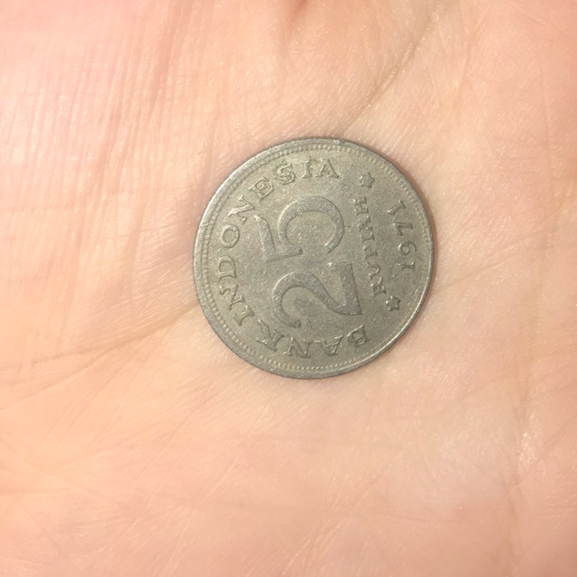 Uang kuno 25 rupiah tahun 1971