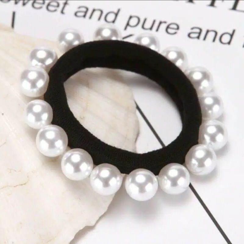 Ikat Rambut Mutiara Bagus / Kuncir Rambut Mutiara Kekinian-2