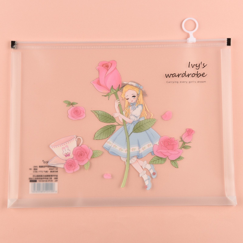 Map Plastik Import Zipper Lock Expanding File / Folder File Anime Princess