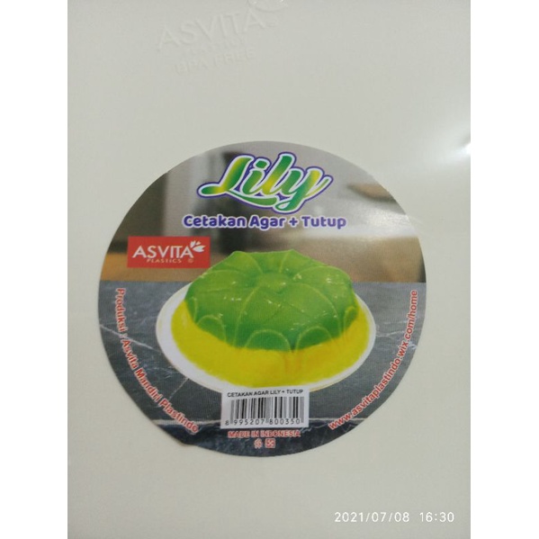 Cetakan agar-agar/cetakan pudding/cetakan plus tutup/cetakan agar plastik asvita Lily 24cm